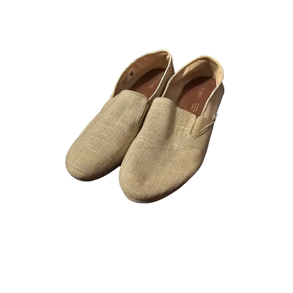 Cream color Toms sparkly/shimmery flats‎ size women's 10